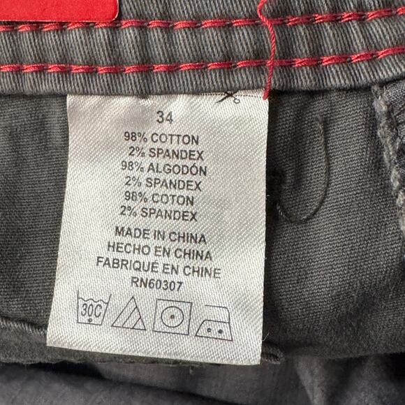 Union Bay SZ 34 Wyatt Cargo Shorts Stretch Relaxed Fit Pocket Zip-Fly Flint Gray - Picture 8 of 9